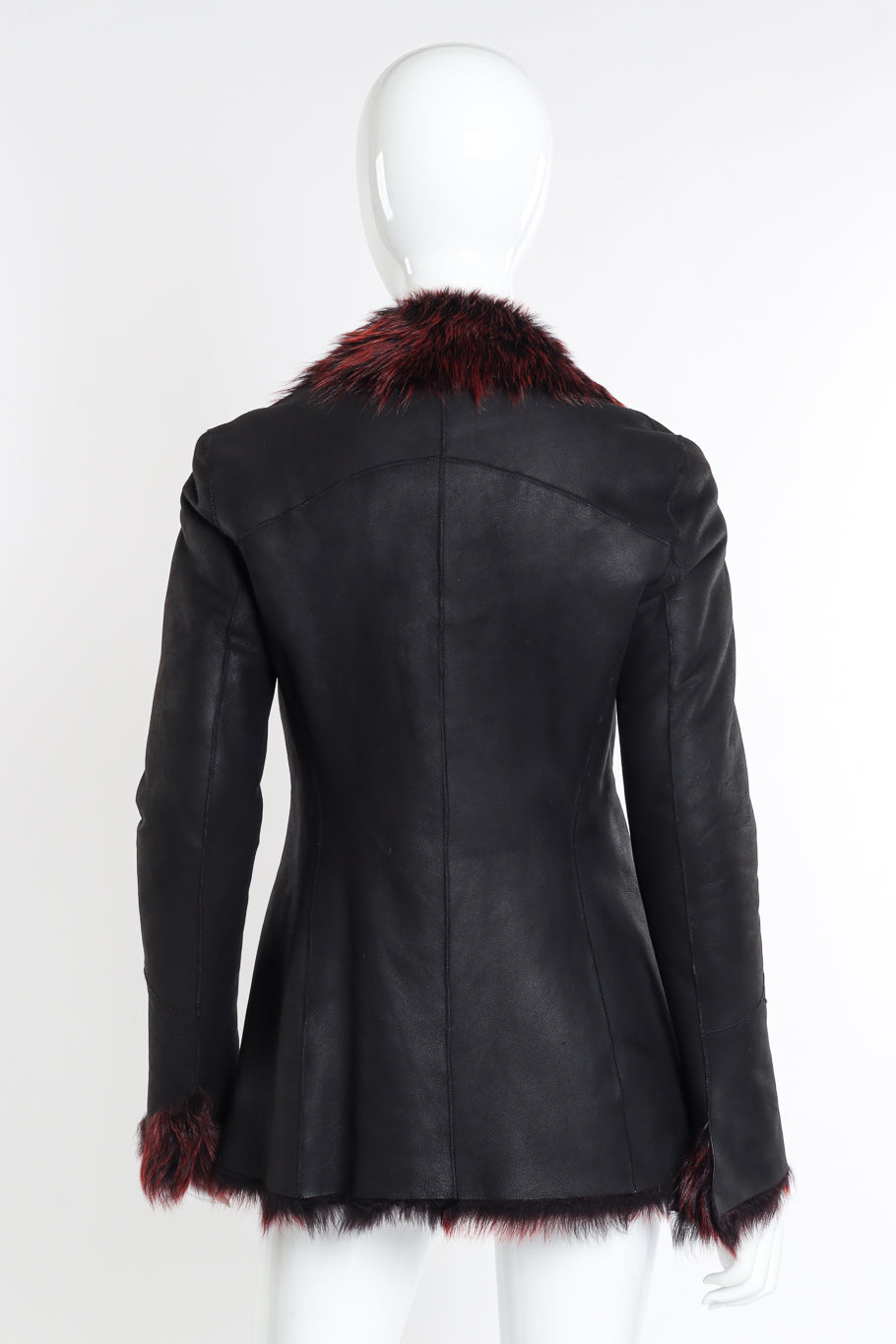 Vintage Les Habitudes Fur Trim Jacket back on mannequin @recessla