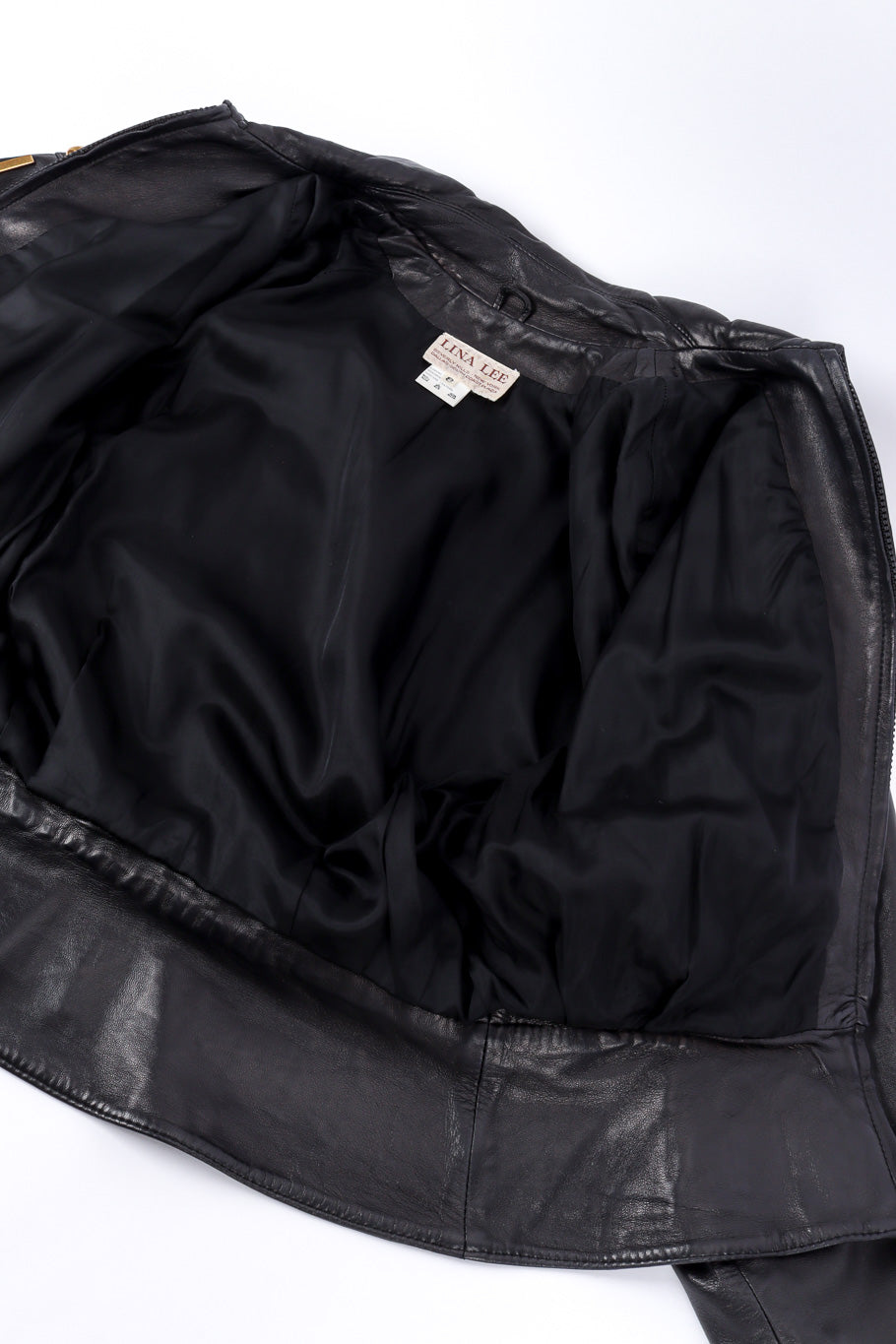 Vintage Lina Lee Studded Leather Jacket view of lining @recessla