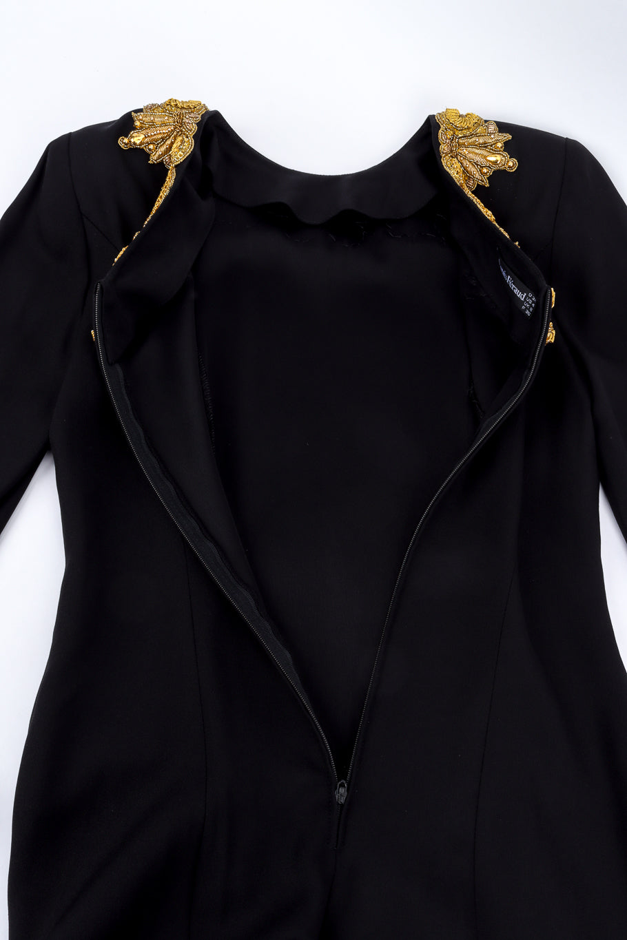 Vintage Louis Féraud Gilded Soutache Trim Dress back unzipped @recess la