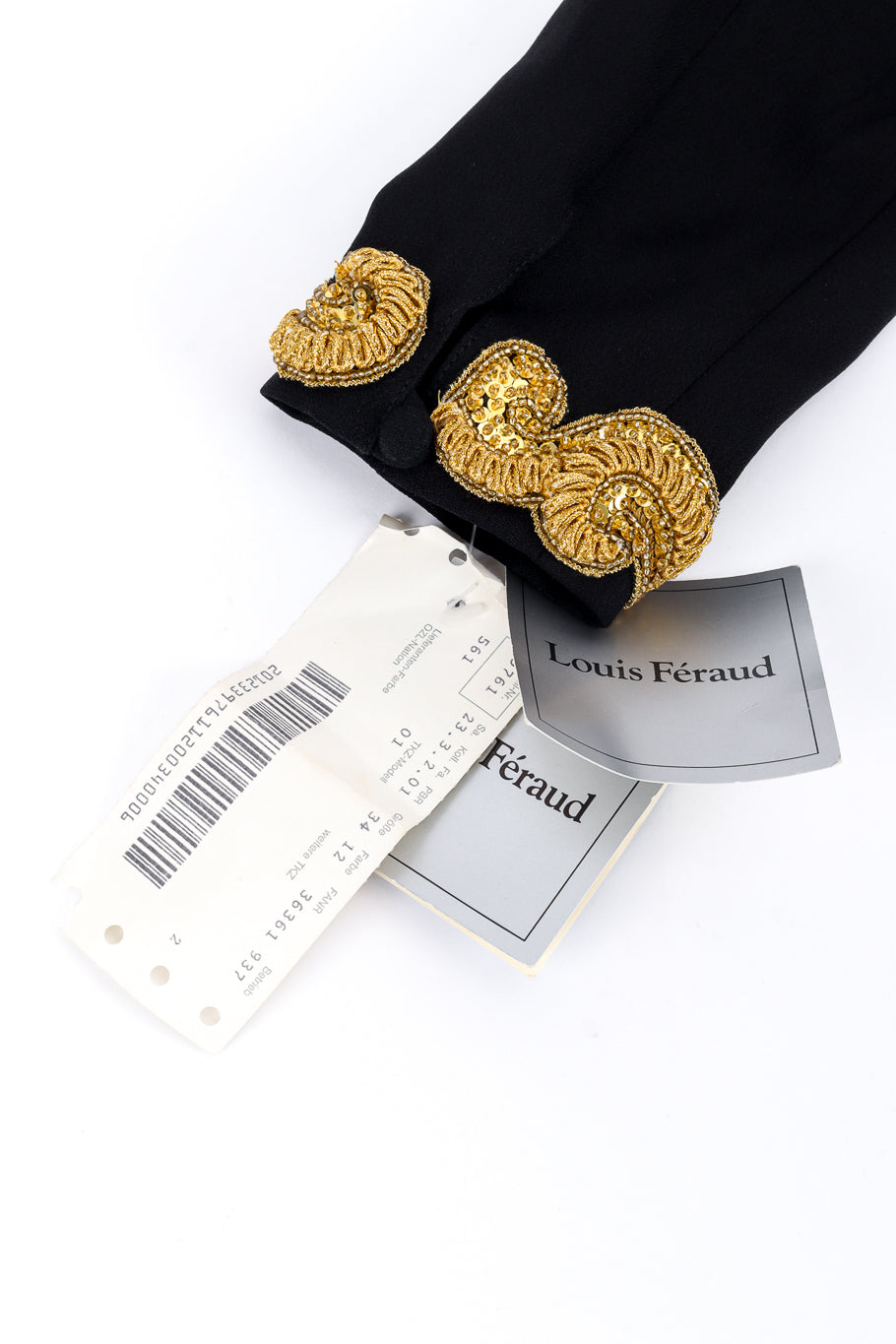Vintage Louis Féraud Gilded Soutache Trim Dress hang tags @recess la