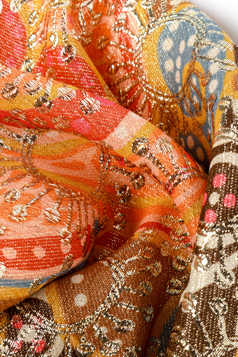 Lucie Ann Metallic Floral Caftan fabric detail @RECESS LA