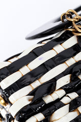 Vintage Marcus Brothers Woven Stripe Vinyl Handbag purple stain @recess la