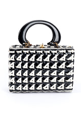 Vintage Marcus Brothers Woven Stripe Vinyl Handbag front @recess la