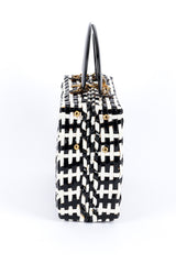 Vintage Marcus Brothers Woven Stripe Vinyl Handbag side @recess la