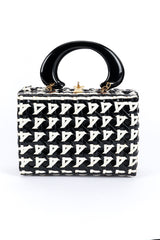 Vintage Marcus Brothers Woven Stripe Vinyl Handbag back @recess la