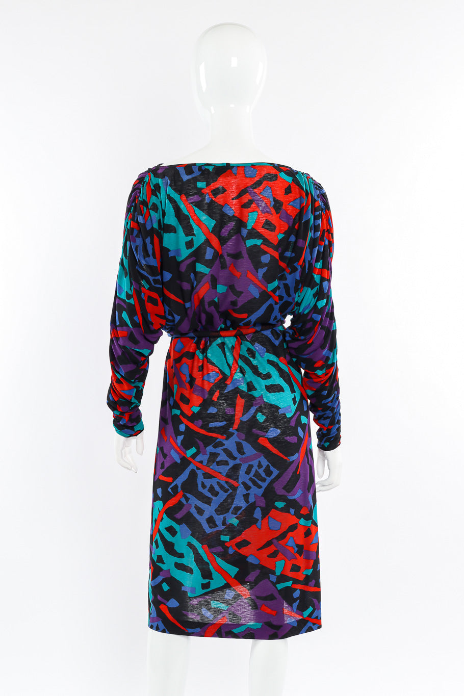Ruched sleeve batwing dress by Missoni on mannequin back @recessla