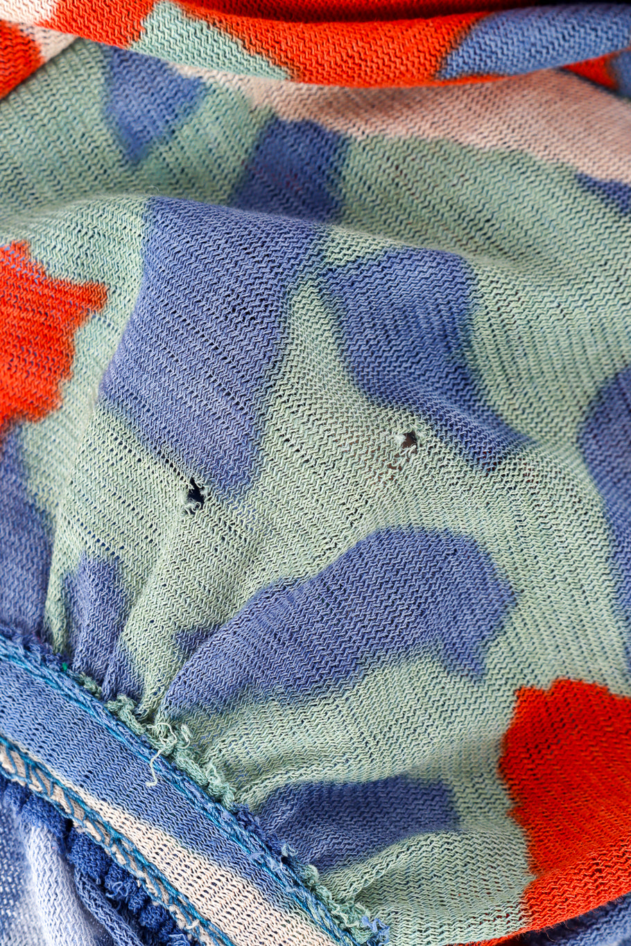 Vintage Missoni Abstract Print Dress small holes closeup @recess la