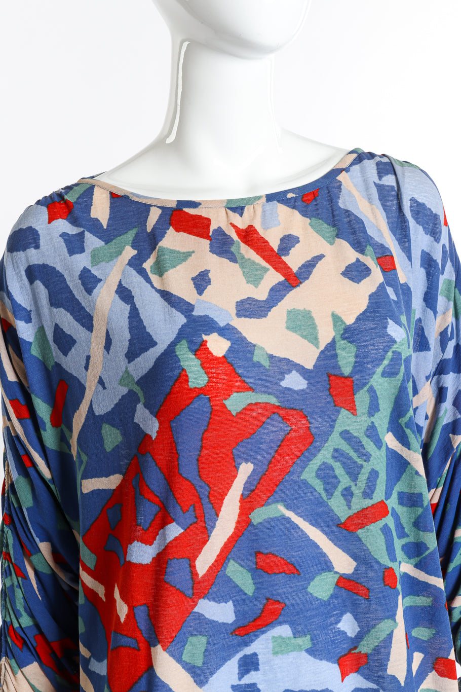 Vintage Missoni Abstract Print Dress front on mannequin closeup @recess la