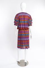 Printed Silk Top & Skirt Set on mannequin back @recessla