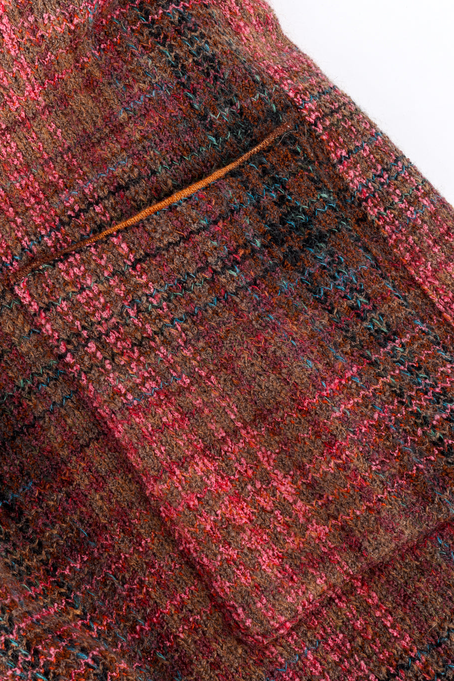 Missoni Plaid Striped Knit Duster patch pocket closeup @recess la