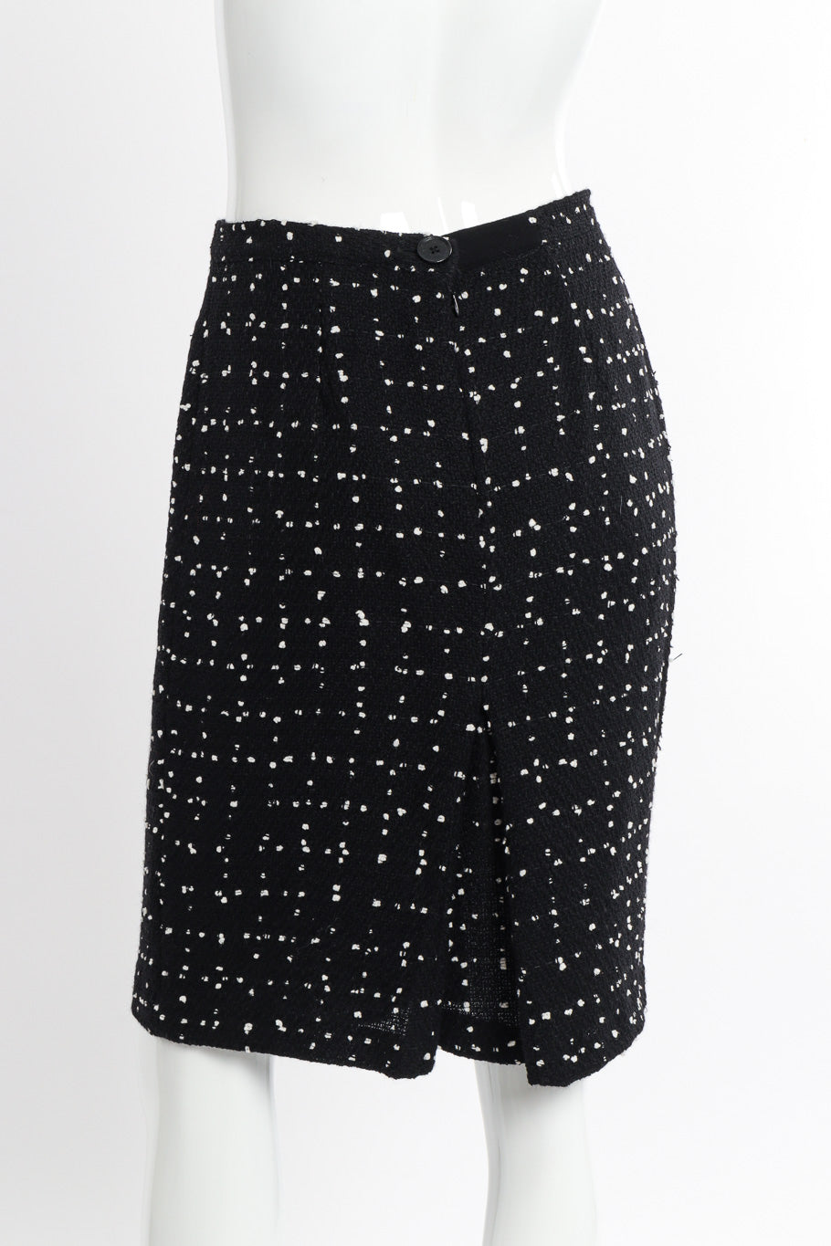 Vintage Moschino Dot Bouclé Jacket and Skirt Set skirt back view closeup @recessla