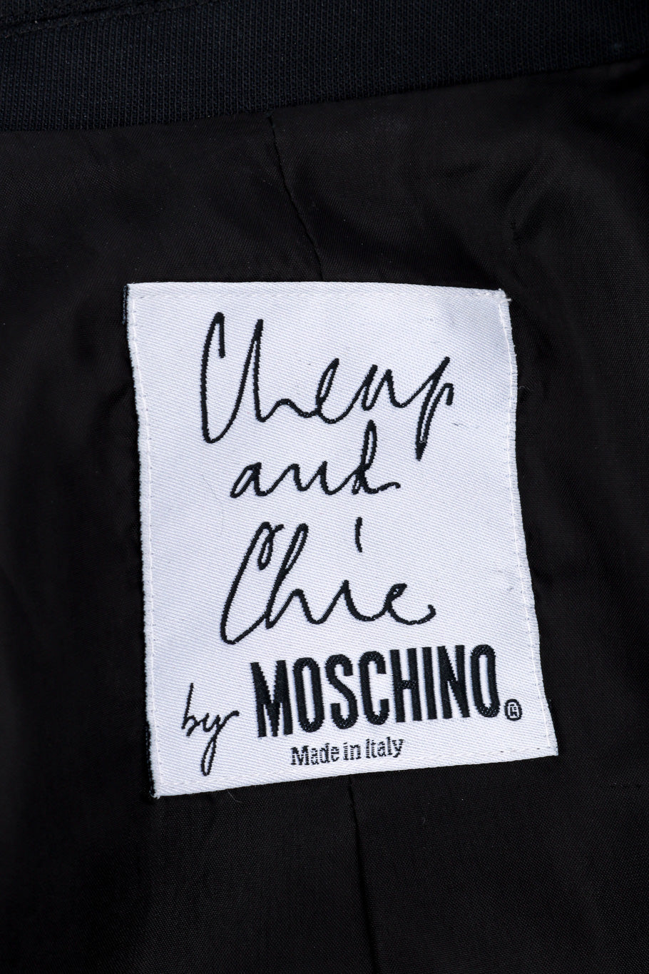 Irony of Design Text Blazer & Skirt Suit by Moschino jacket label  @recessla