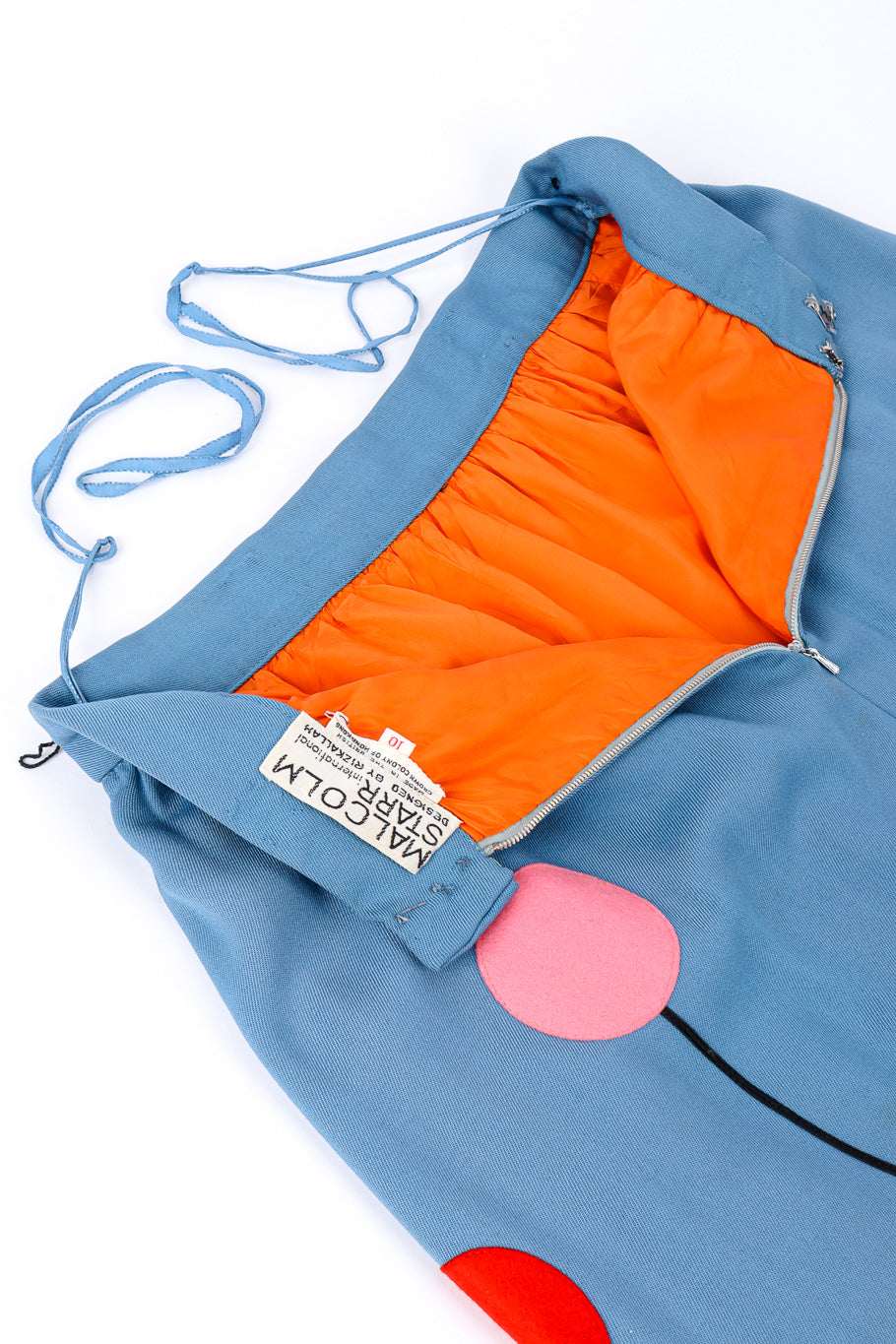 Vintage Malcolm Starr Geometric Top and Skirt Set back unzipped @recessla