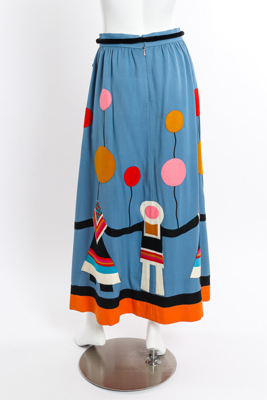Vintage Malcolm Starr Geometric Top and Skirt Set skirt back on mannequin @recessla