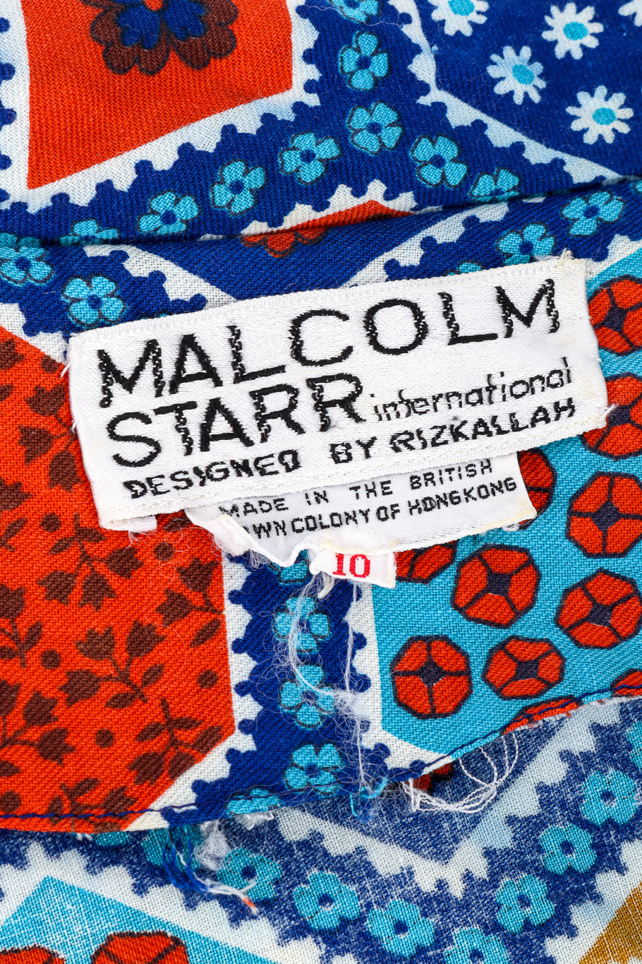 Vintage Malcolm Starr Geometric Top and Skirt Set signature label @recessla