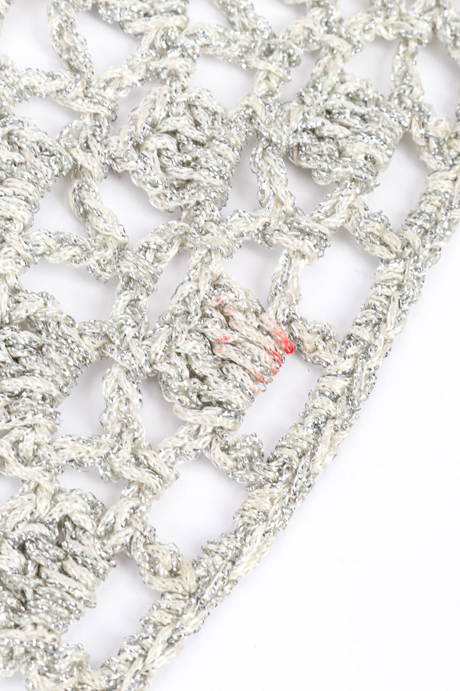 Metallic Silver Crochet Net Dress & Poncho small stain @recessla