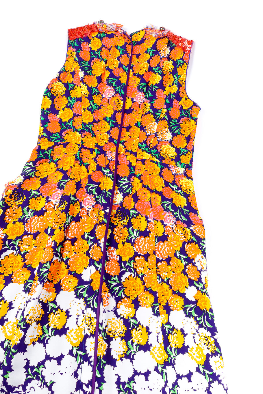 Floral lamé knit sequin dress by Marc Jacobs flat lay back @recessla