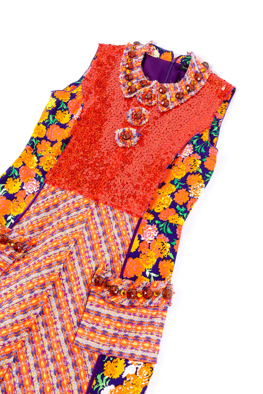 Floral lamé knit sequin dress by Marc Jacobs flat lay @recessla