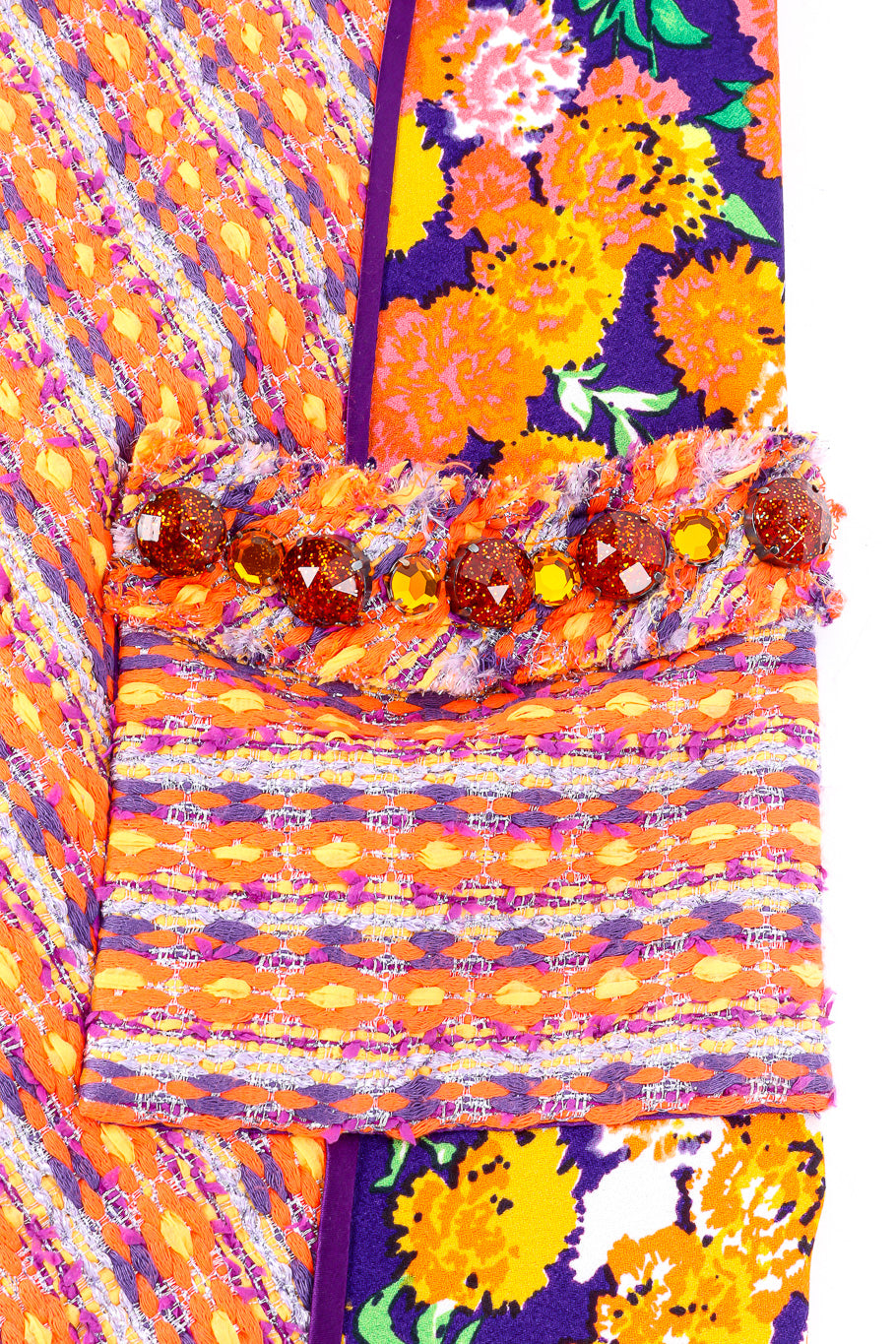 Floral lamé knit sequin dress by Marc Jacobs flat lay pocket close @recessla