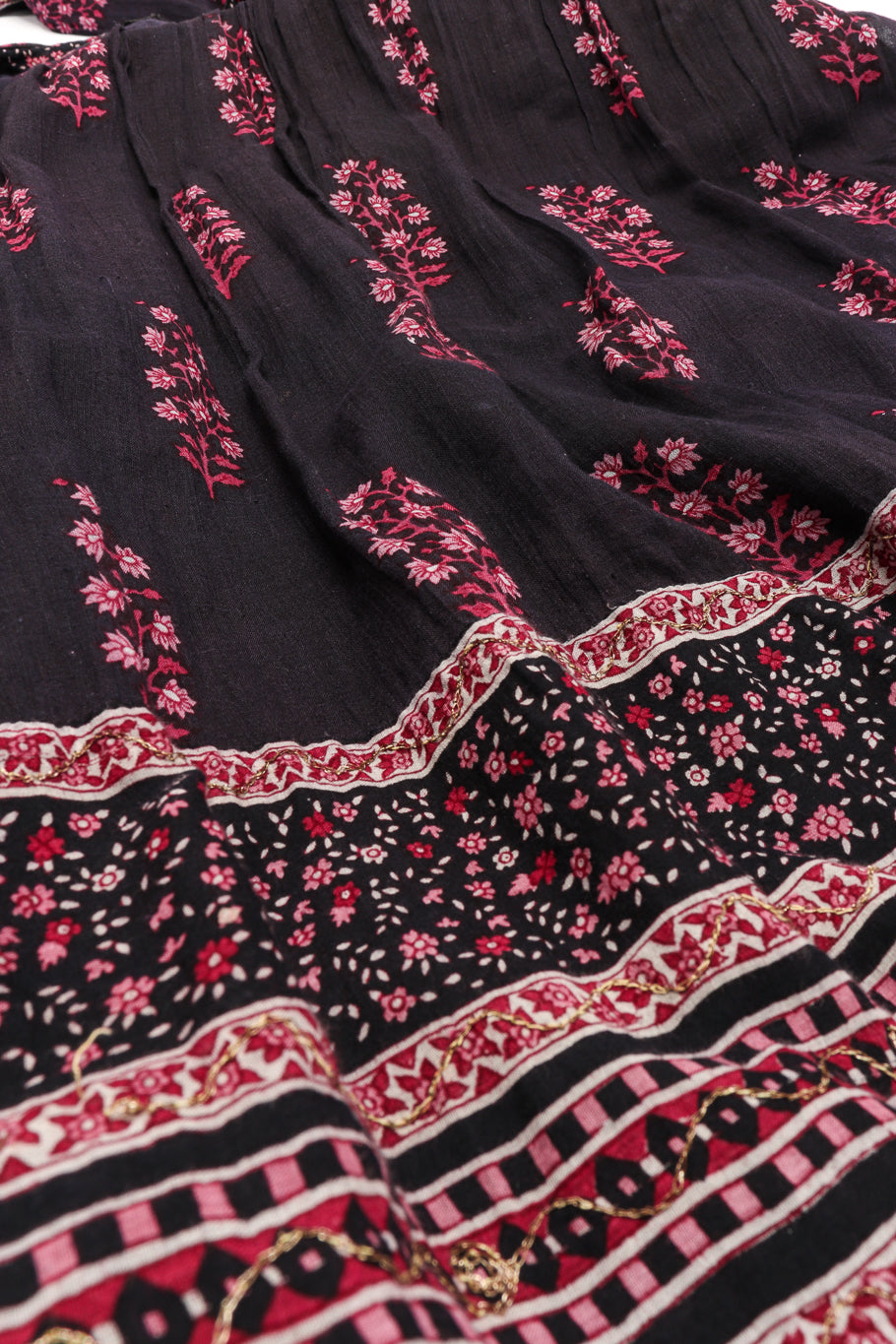 Cotton peasant dress by Mayur fabric close @recessla