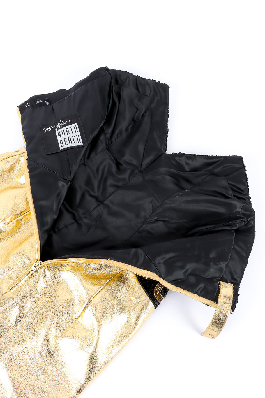 Zodiac Sequin Leather Dress & Jacket Set flat lay dress unzipped @recessla