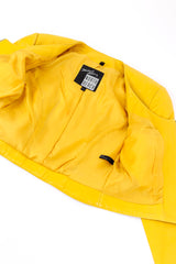 Vintage North Beach Cutout Leather Jacket and Skirt Set jacket inner lining on white backdrop @Recessla