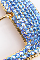 Vintage Michael Morrison MX Aurora Crystal Studded Belt buckle closeup with broken crystal @recess la