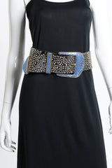 Vintage Michael Morrison MX Aurora Crystal Studded Belt on mannequin @recess la