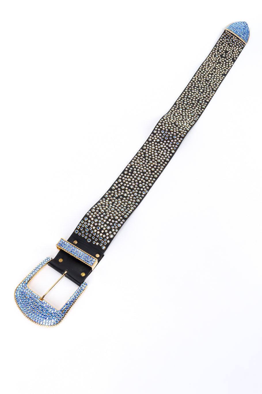 Vintage Michael Morrison MX Aurora Crystal Studded Belt front extended @recess la