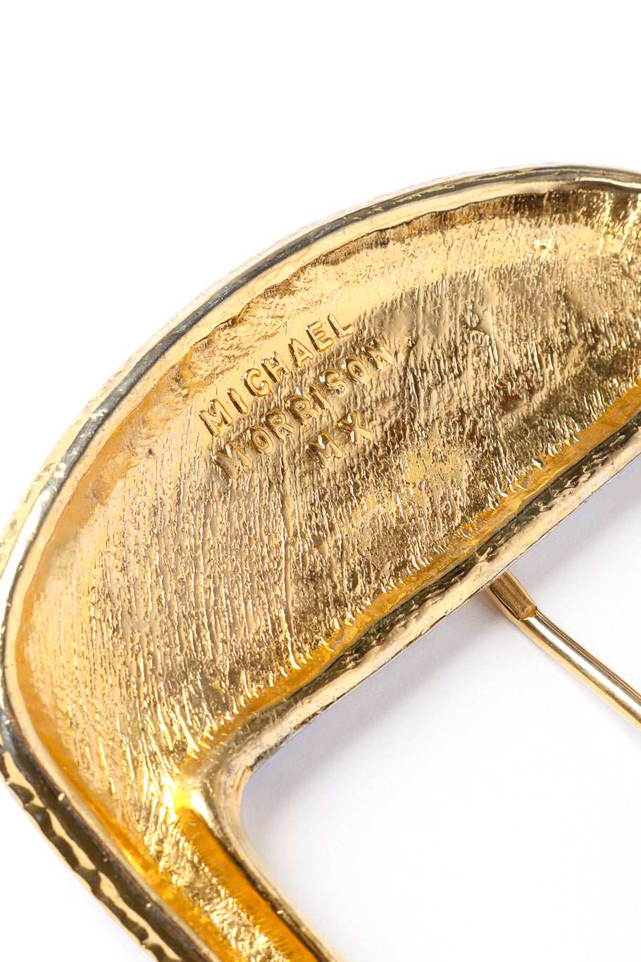 Vintage Michael Morrison MX Aurora Crystal Studded Belt signature on buckle closeup @recess la