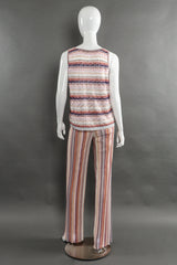 Missoni Striped Knit Duster, Tank, and Pants Set back view of tank and pant on mannequin @Recessla