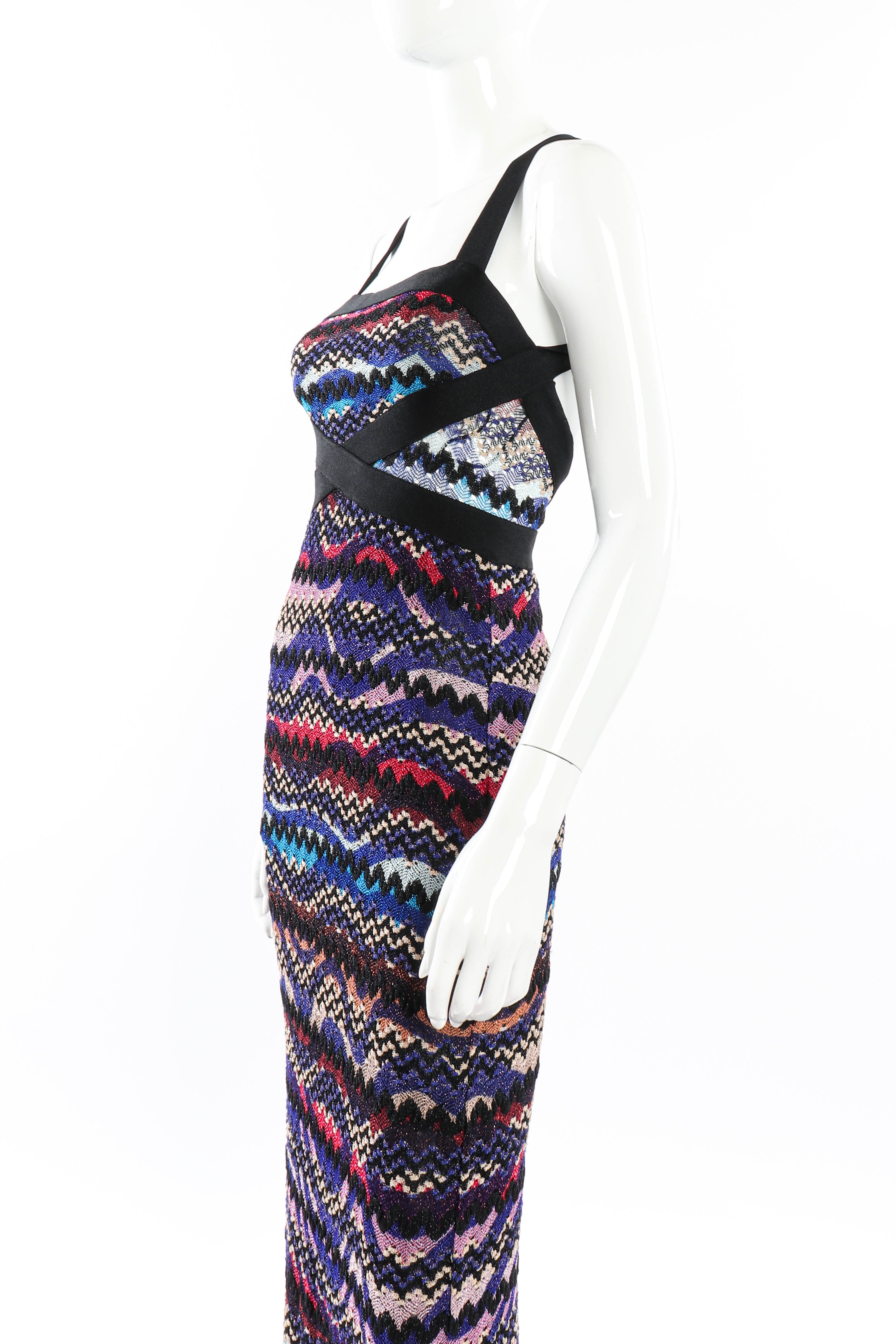 Missoni Chevron Knit Maxi Dress side on mannequin closeup @recessla