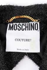 Vintage Moschino Metallic Cropped Bolero signature label closeup @recessla