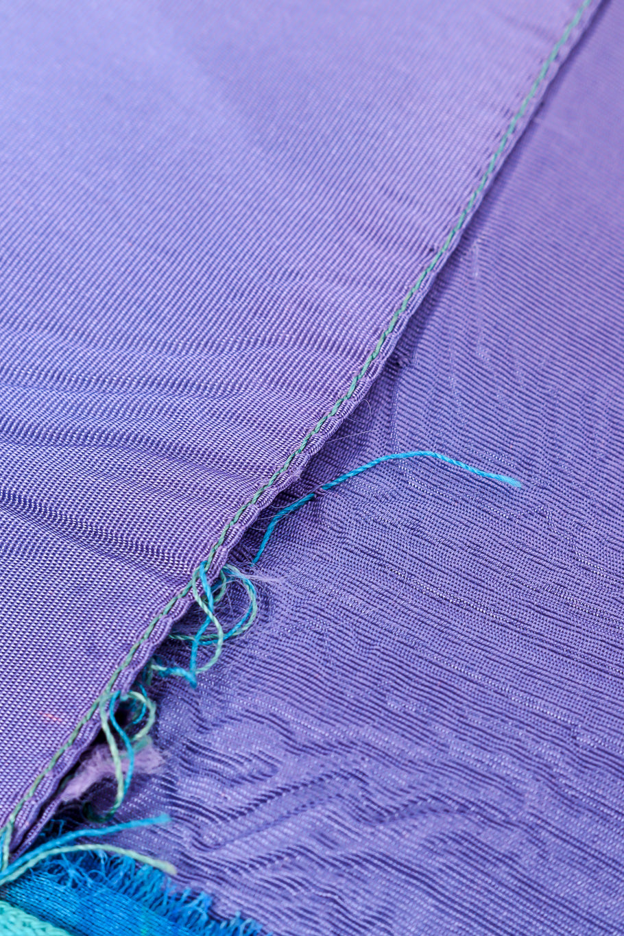 Vintage Mr. Frank Abstract Swirl Silk Dress split seam on lining closeup @Recessla