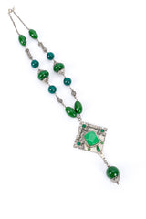 Vintage Accessocraft Beaded Plate Pendant Necklace front @recessla