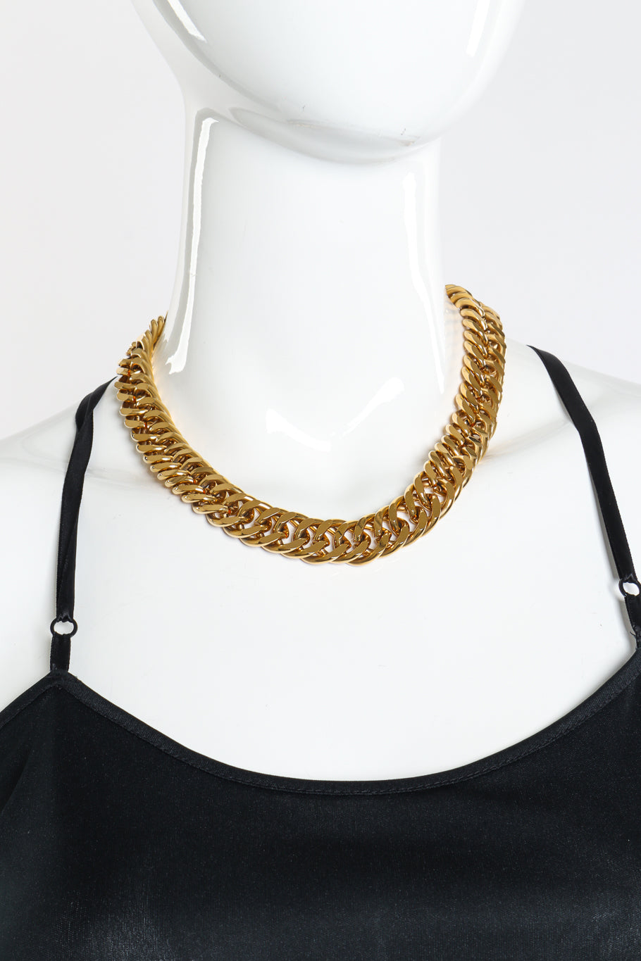 Vintage Napier Flat Curb Chain Collar Necklace on mannequin @recess la