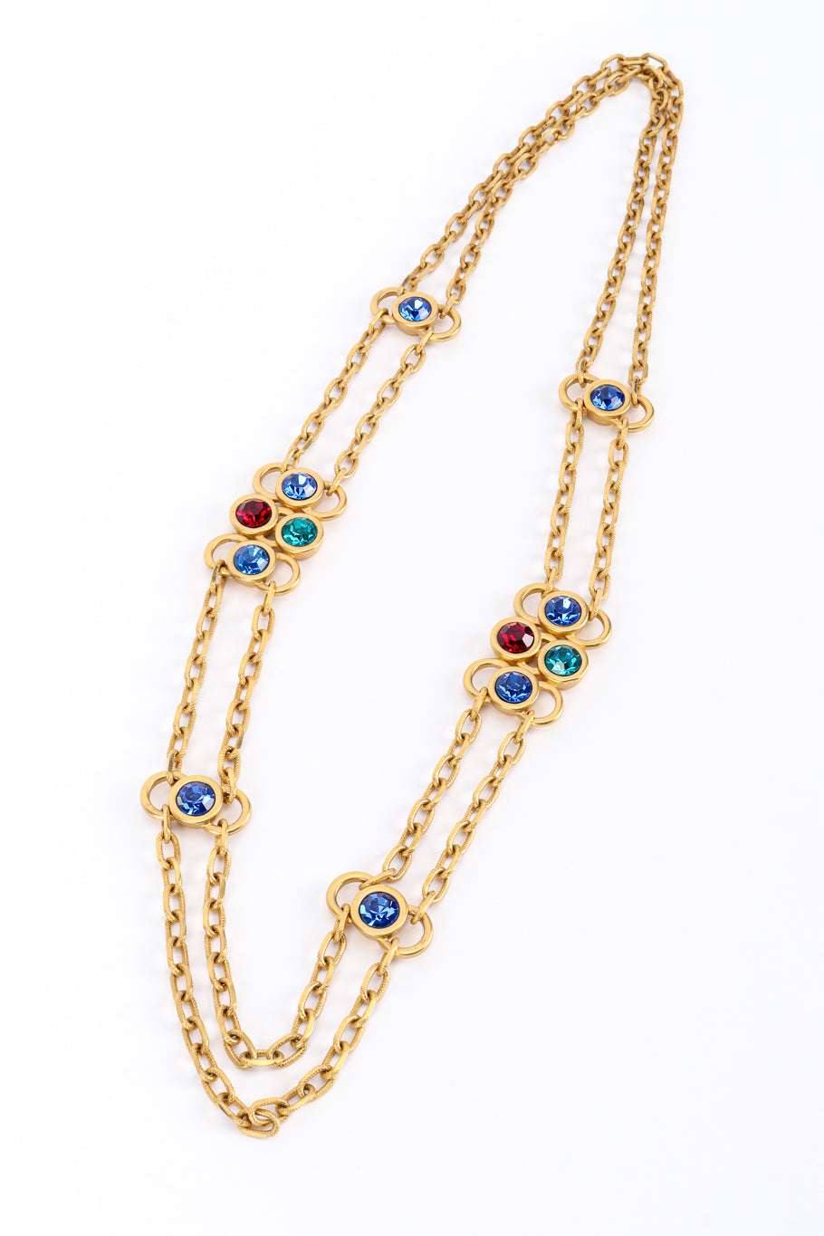 Vintage Monet Crystal Loop Pendant Necklace front @recess la