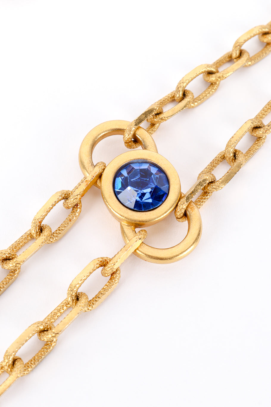 Vintage Monet Crystal Loop Pendant Necklace single loop pendant closeup @recess la