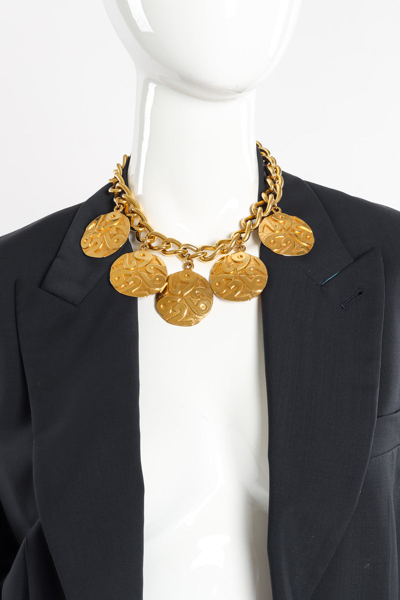 Vintage Escada "62" Coin Collar Necklace on mannequin @recessla