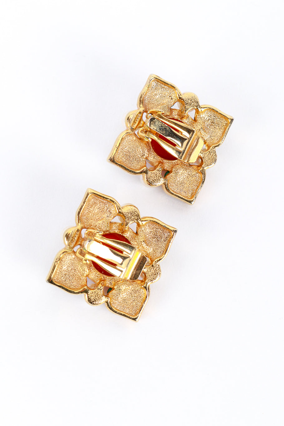 Vintage Craft Multistone Collar Necklace & Earring Set earrings back @recess la