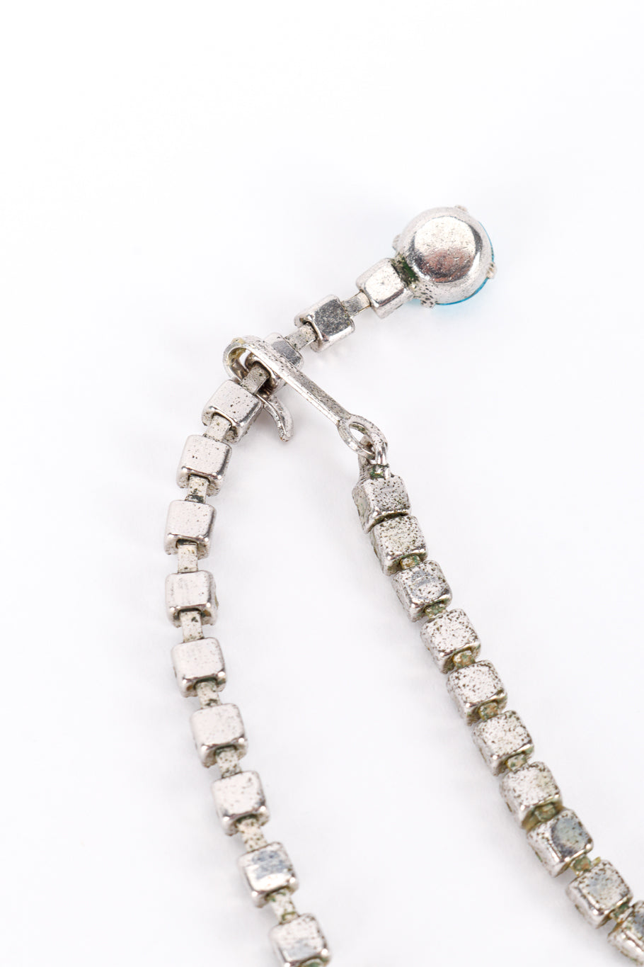 Vintage Kramer of New York Checkered Crystal Collar Necklace hook closure @recess la