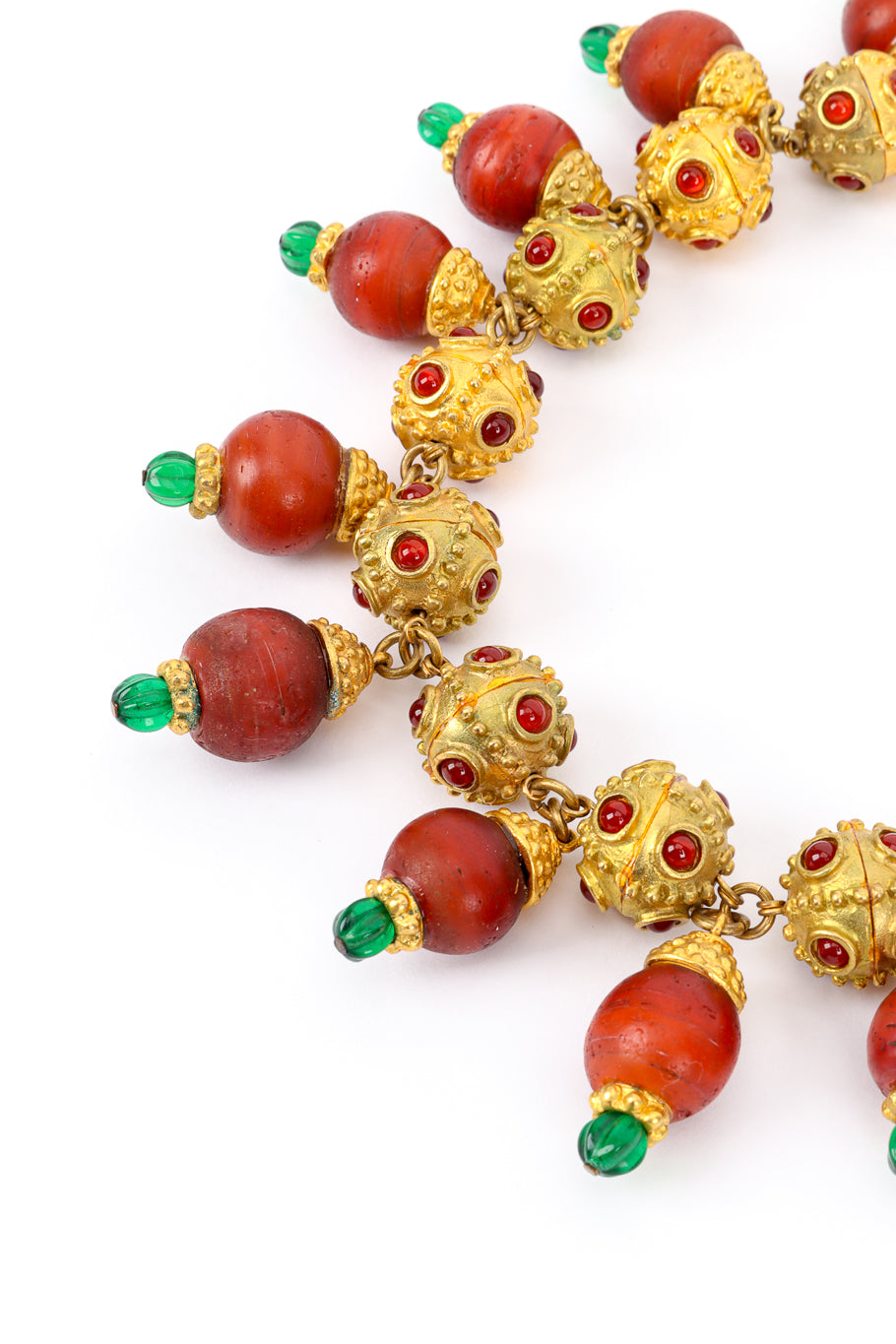 Vintage Deanna Hamro Cabochon Bauble Necklace bead closeup @recess la