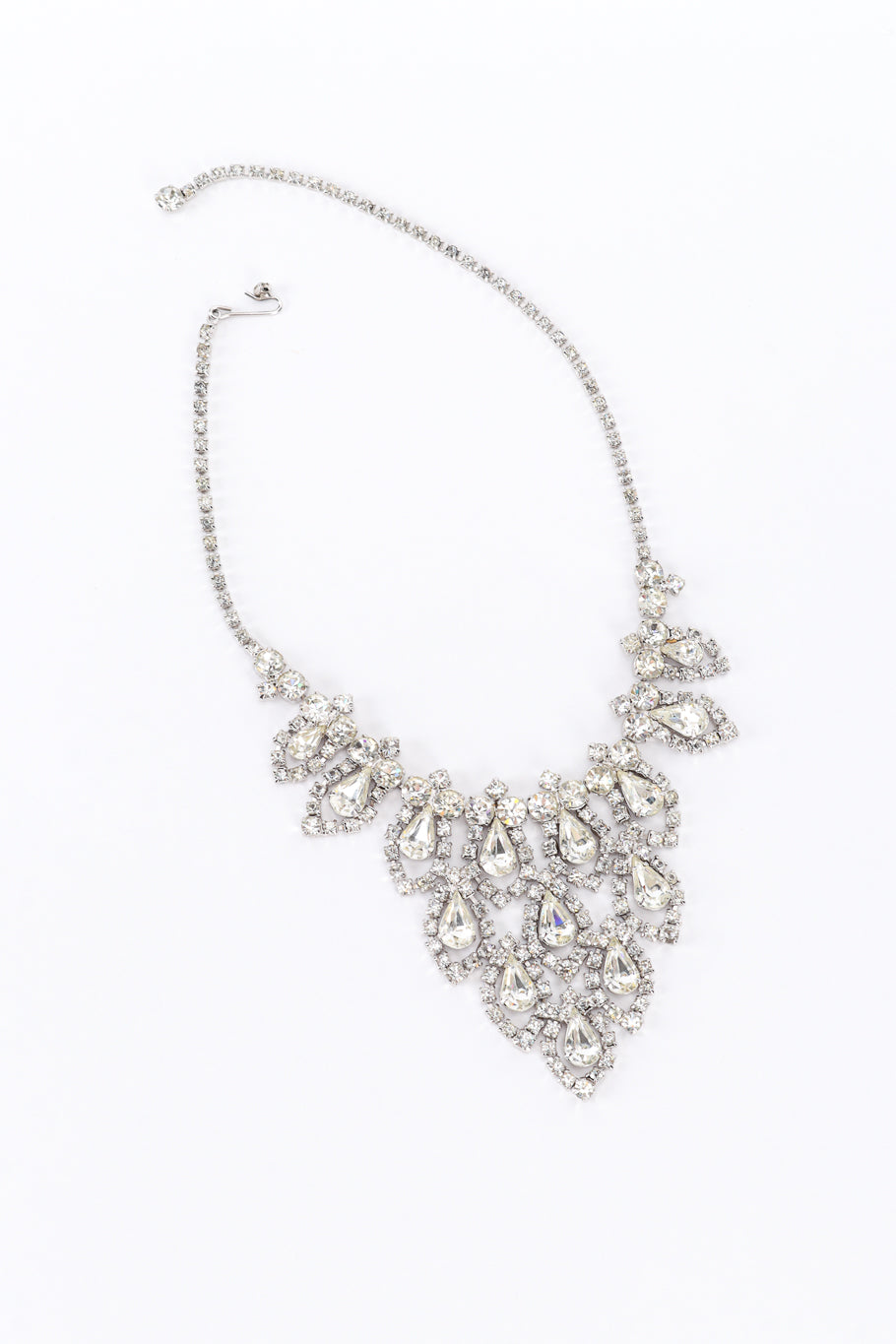 Vintage Pointed Crystal Bib Necklace front @recess la