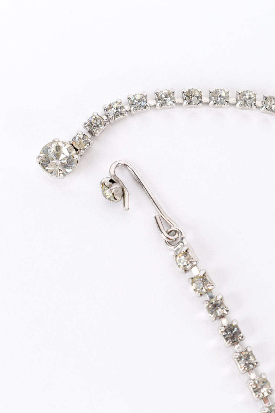 Vintage Pointed Crystal Bib Necklace hook closure @recess la