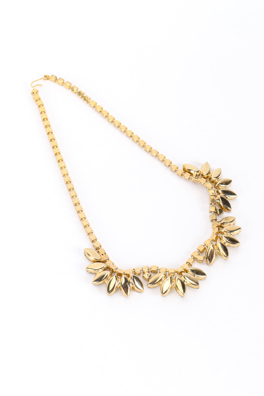 Vintage Crystal Marquise Cluster Necklace back @recess la
