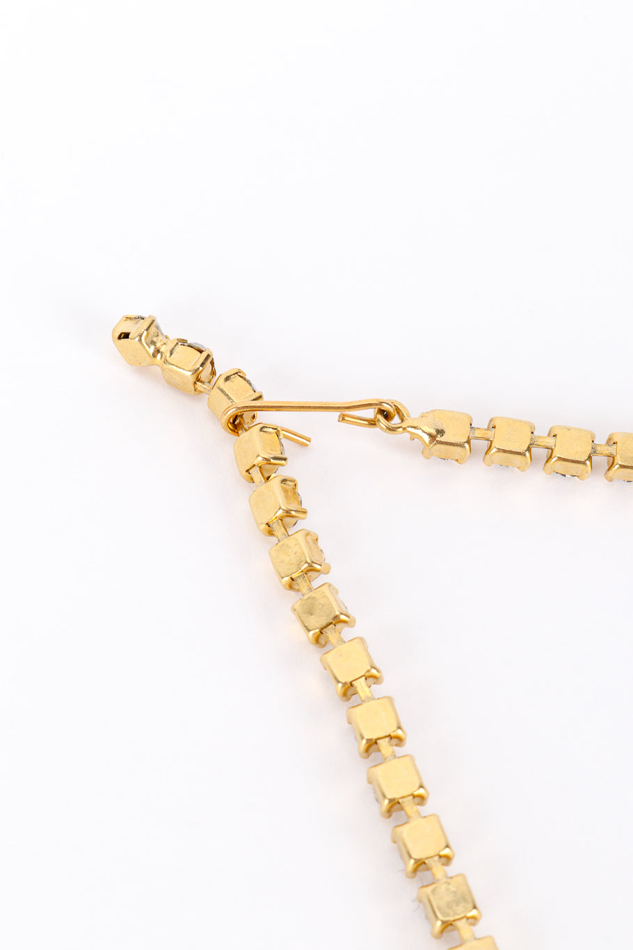 Vintage Crystal Marquise Cluster Necklace back of hook closure @recess la