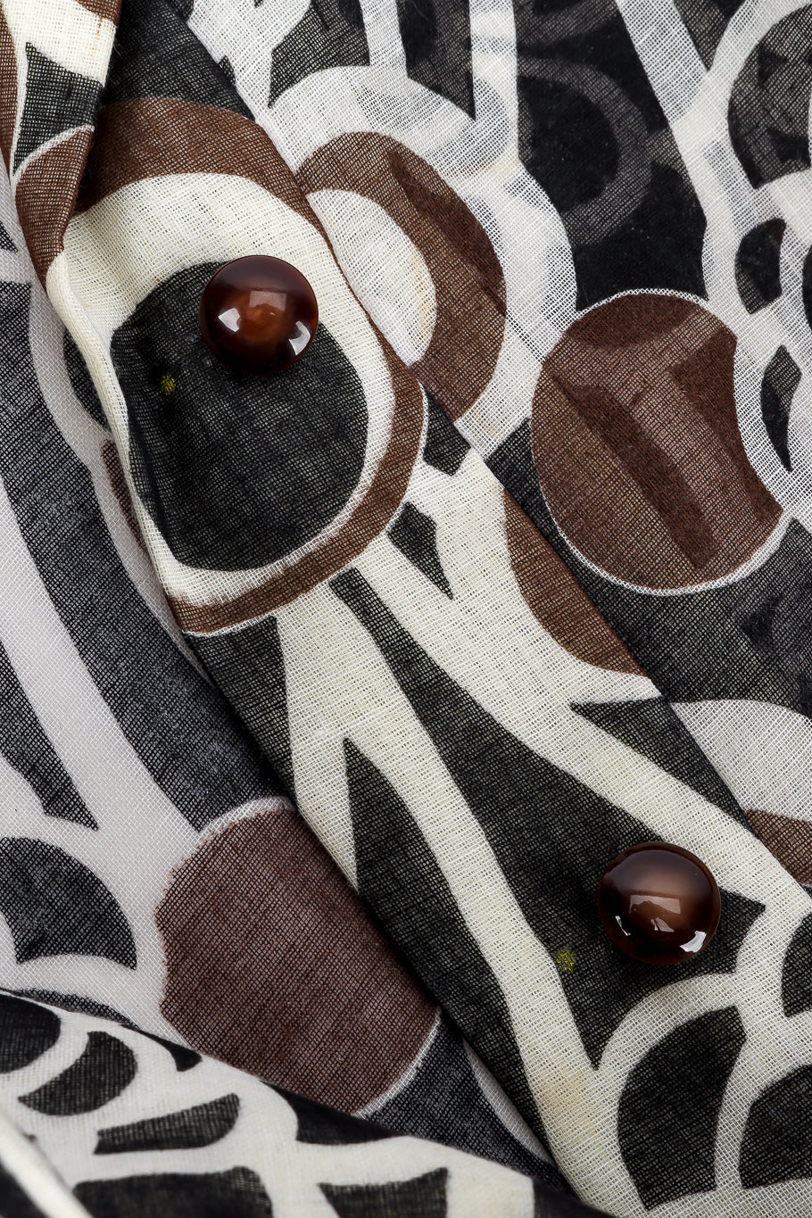 Vintage Nelly de Grab Abstract Dot Print Blouse & Skirt Set marks on blouse closeup @Recessla