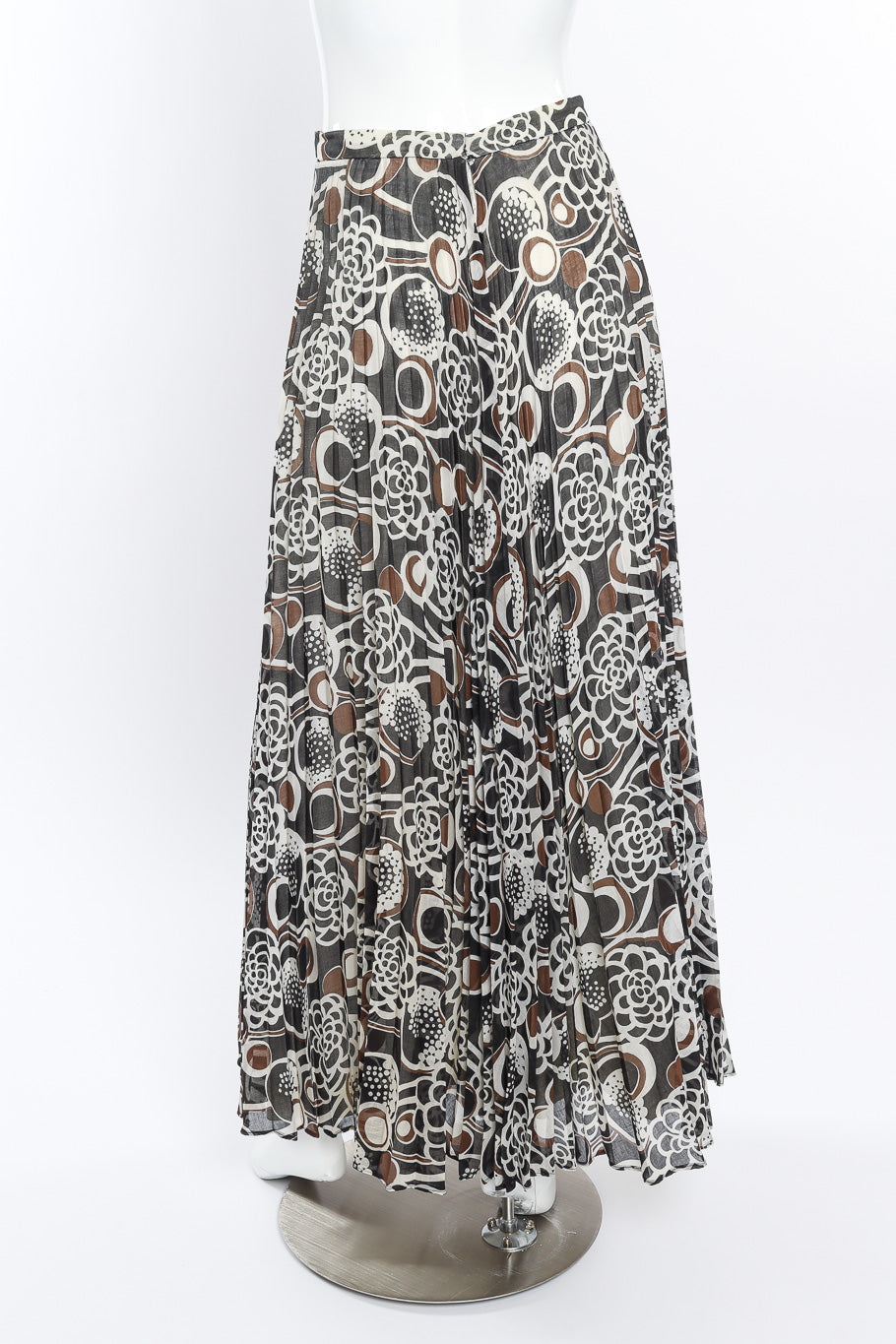 Vintage Nelly de Grab Abstract Dot Print Blouse & Skirt Set back view of skirt on mannequin @Recessla