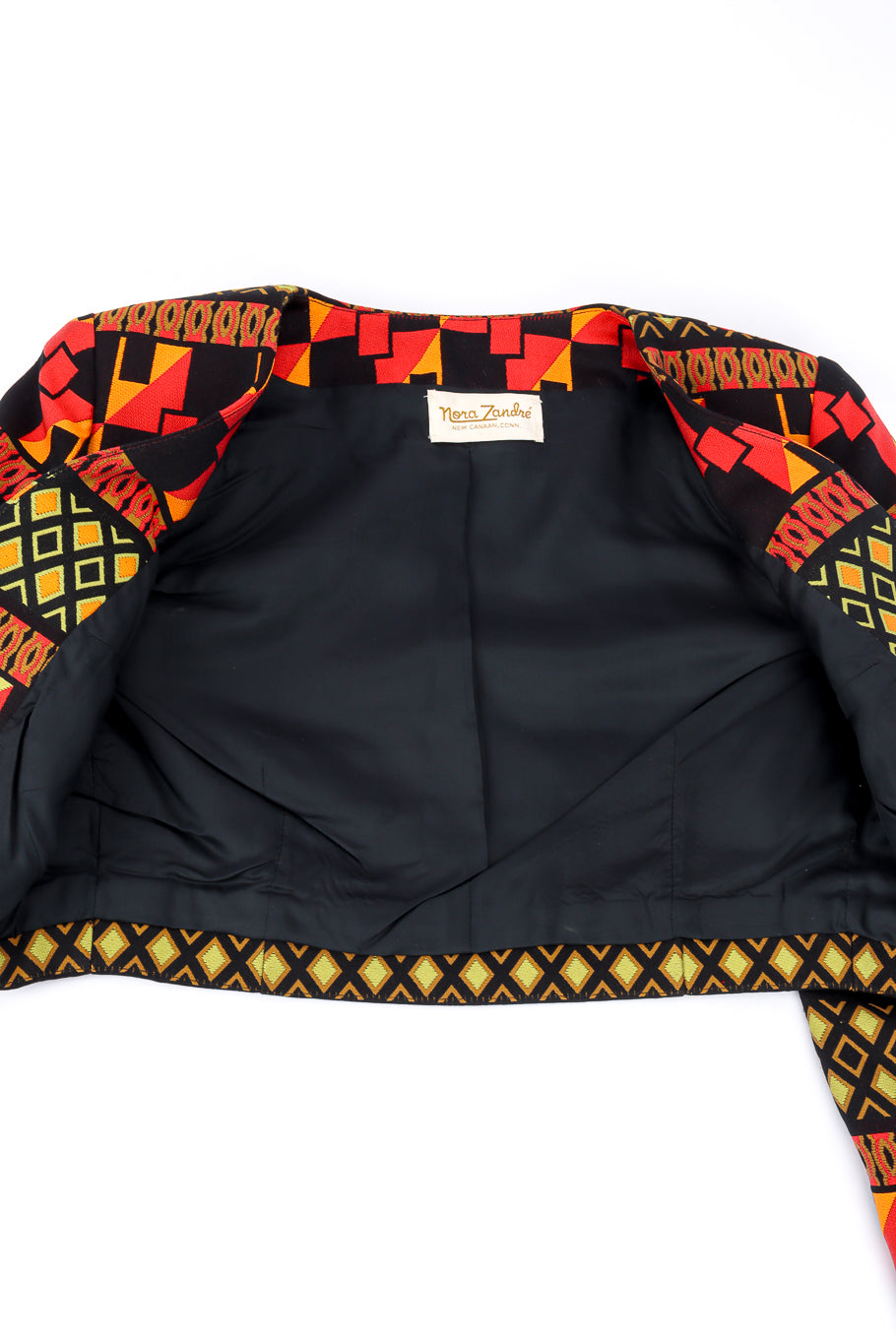 Vintage Mignon Geometric Bolero Jacket & Skirt Set jacket view of lining @recessla