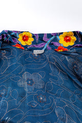 Vintage Off Broadway Floral Velvet Duster view of interior @recess la